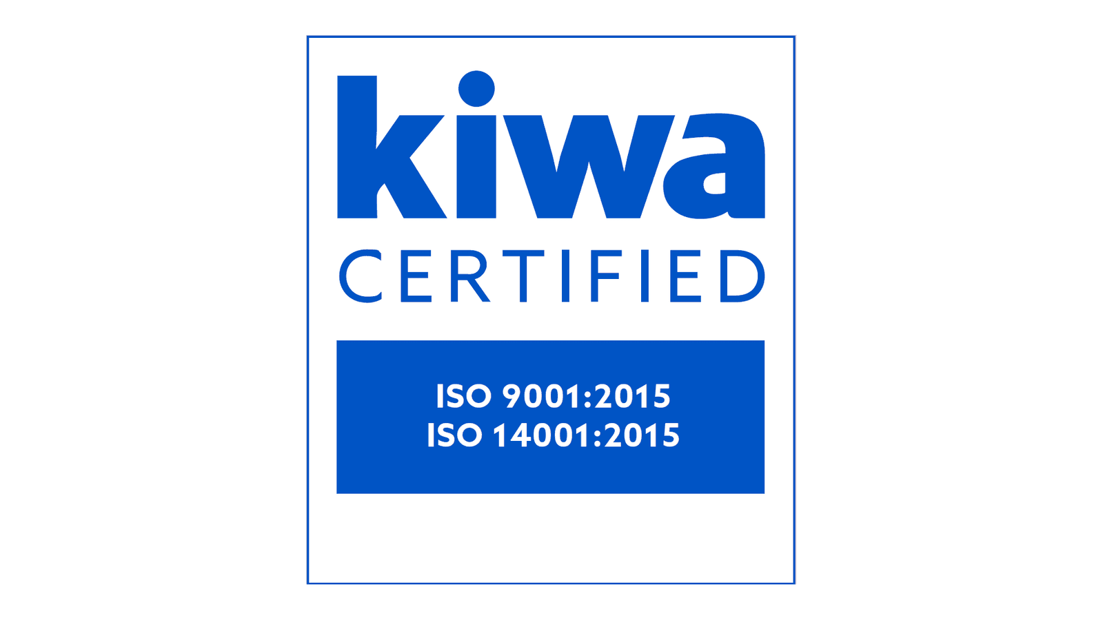 Logo for ISO-sertifisering KIWA. 